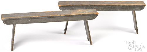 PAIR OF PAINTED PINE MORTISED