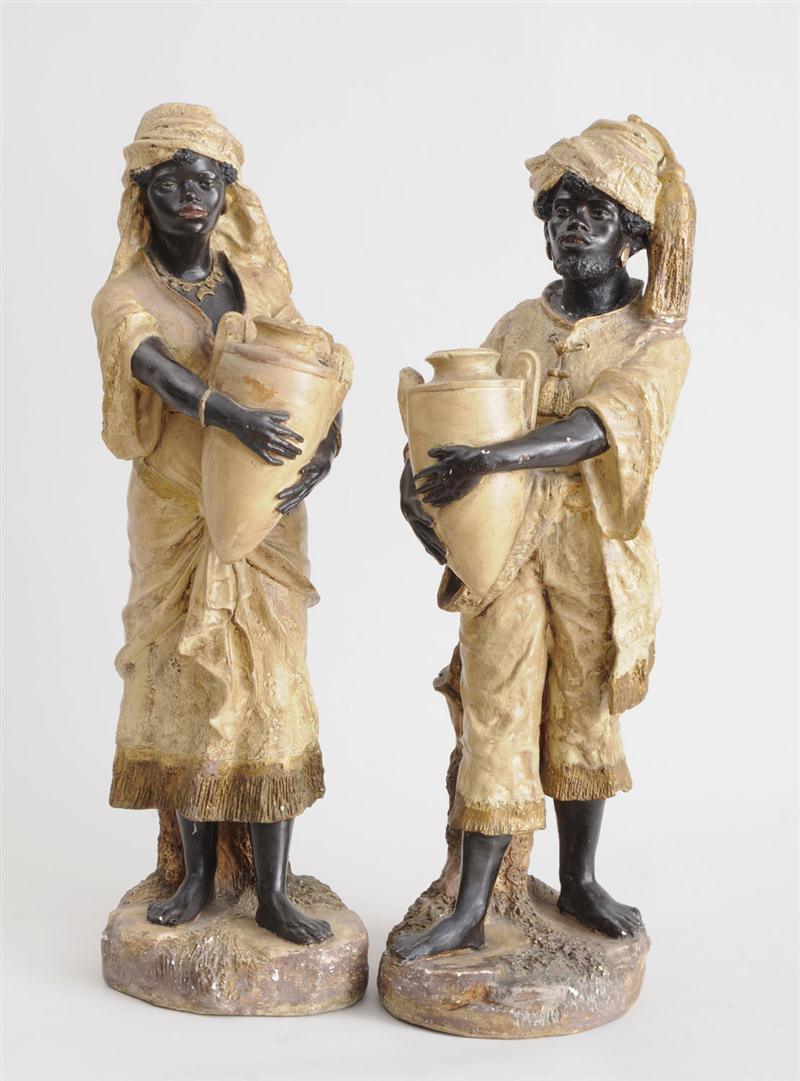 PAIR OF PAINTED PLASTER
