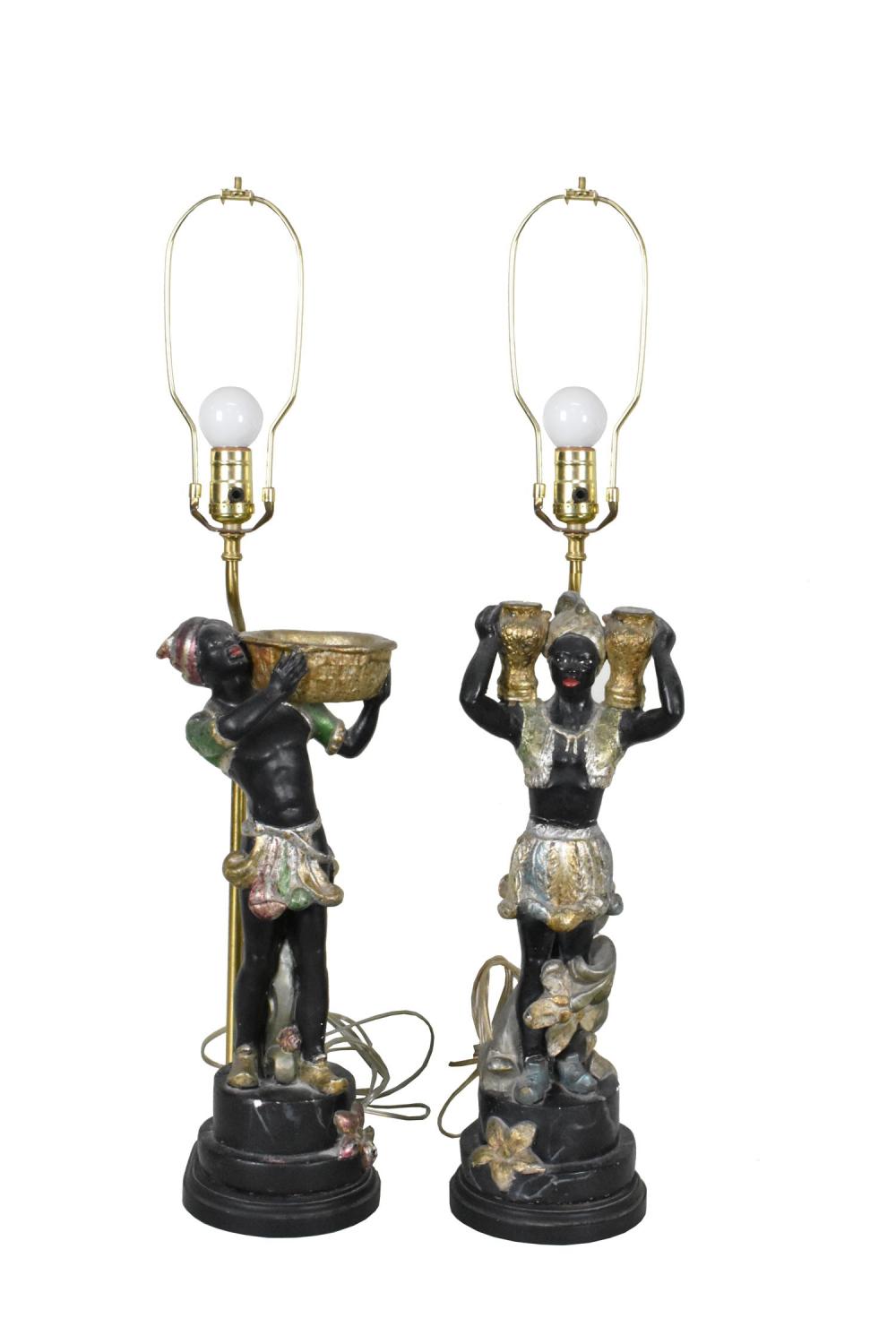 PAIR OF PAINTED PLASTER