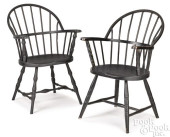 PAIR OF PAINTED STEEL WINDSOR