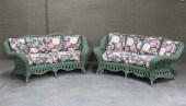 PAIR OF PAINTED WICKER PATIO S