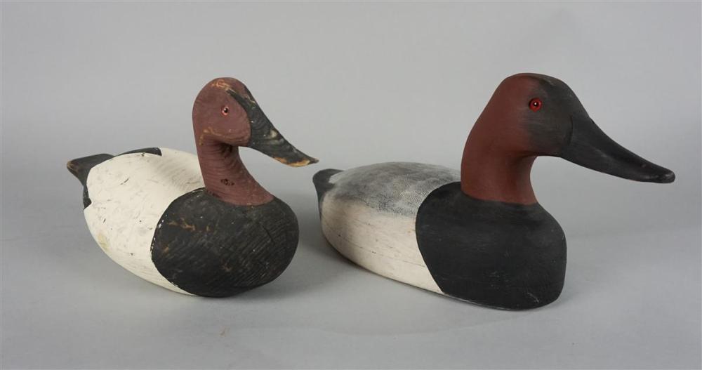 PAIR OF PAINTED WOOD CANVASBACK