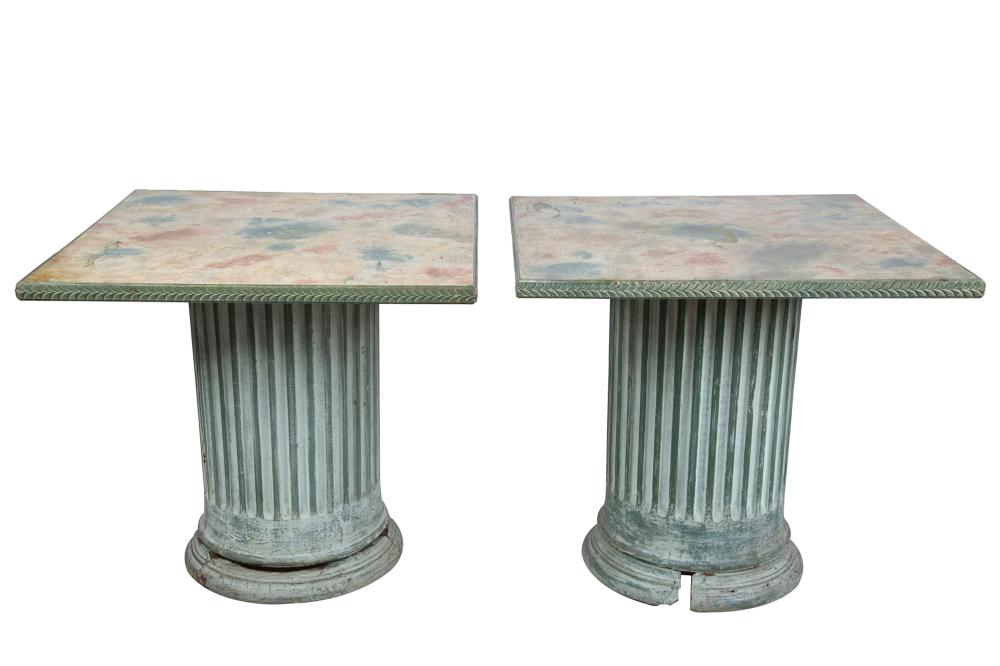PAIR OF PAINTED WOOD COLUMN FORM