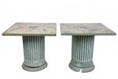 PAIR OF PAINTED WOOD COLUMN FO