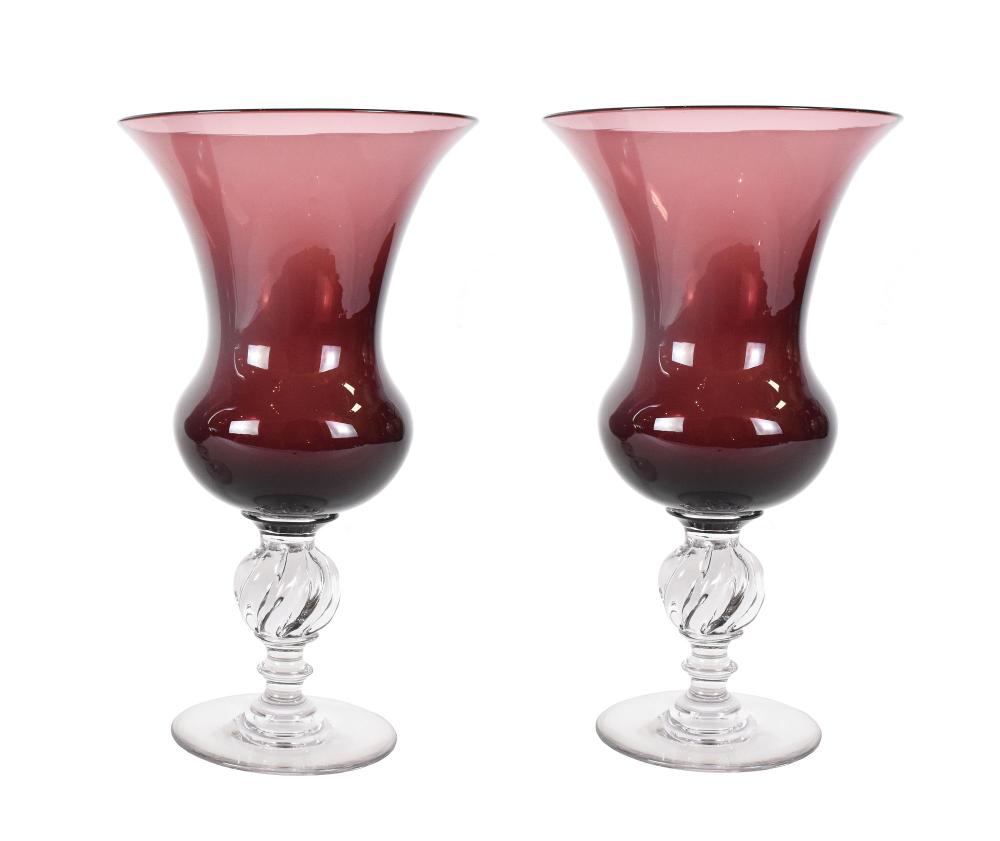 PAIR OF PAIRPOINT AMYTHEST AND