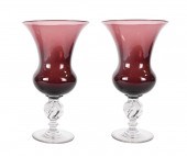 PAIR OF PAIRPOINT AMYTHEST AND