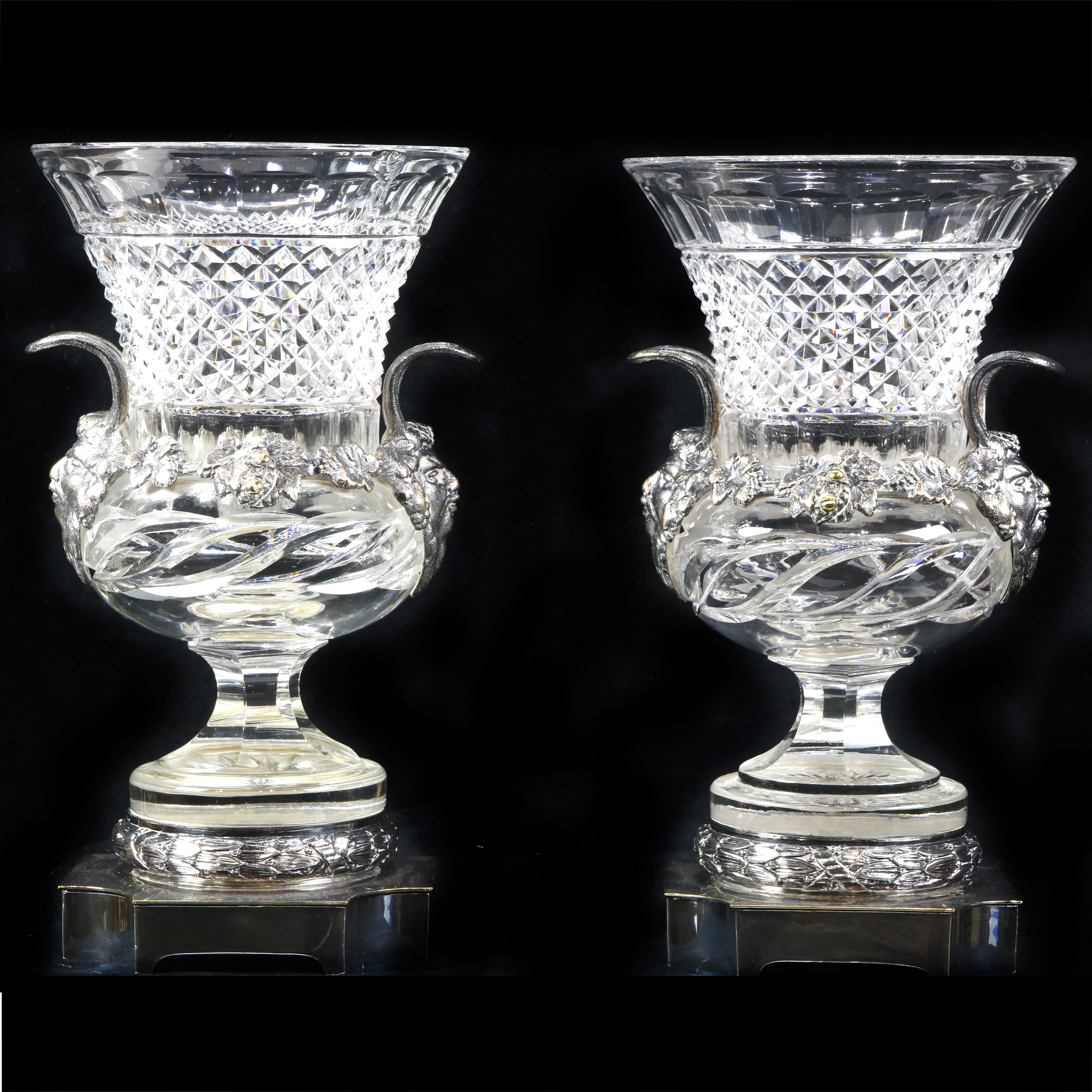 PAIR OF PAIRPOINT CUT GLASS AND