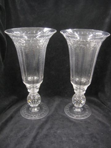 Pair of Pairpoint Etched Glass