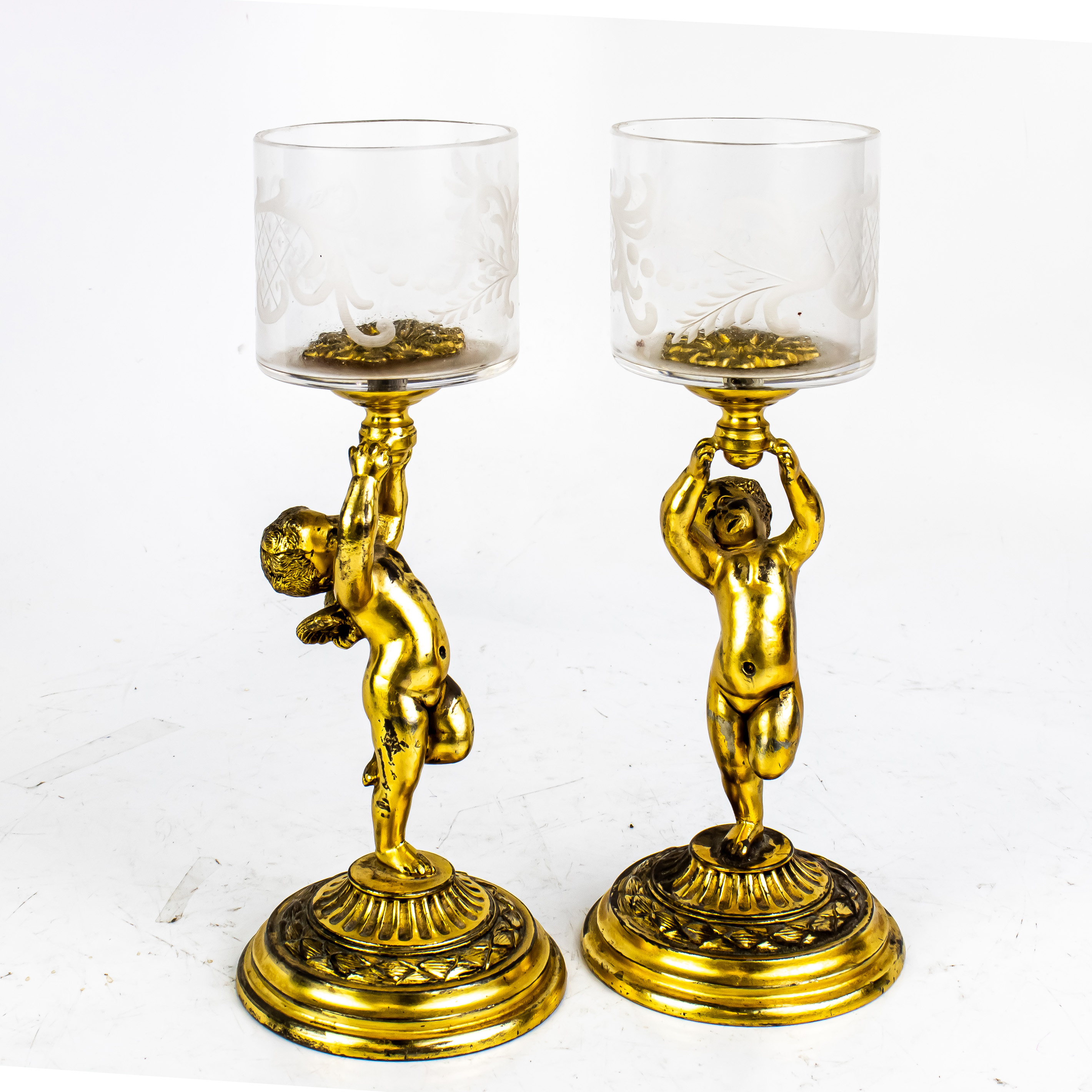 PAIR OF PAIRPOINT GILT BRONZE