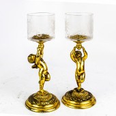 PAIR OF PAIRPOINT GILT BRONZE