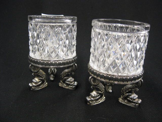 Pair of Pairpoint Silverplate & Cut