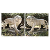 PAIR OF PALATIAL CARVED MARBLE