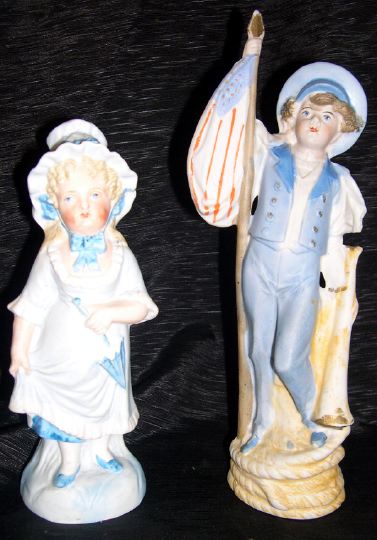Pair of Pale Blue-and-White