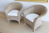 PAIR OF PALECEK NATURAL WOVEN