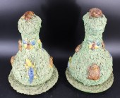 PAIR OF PALISSY STYLE MAJOLICA