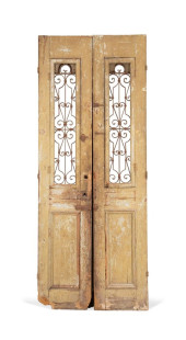 PAIR OF PANELED DOORS WITH IRO