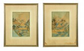 PAIR OF PAPER DIORAMAS.  Asian