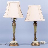 PAIR OF PARCEL-GILT AND TOLE P