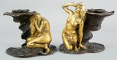 PAIR OF PARCEL-GILT BRONZE CAN