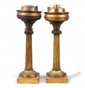 PAIR OF PARCEL-GILT BRONZE COL