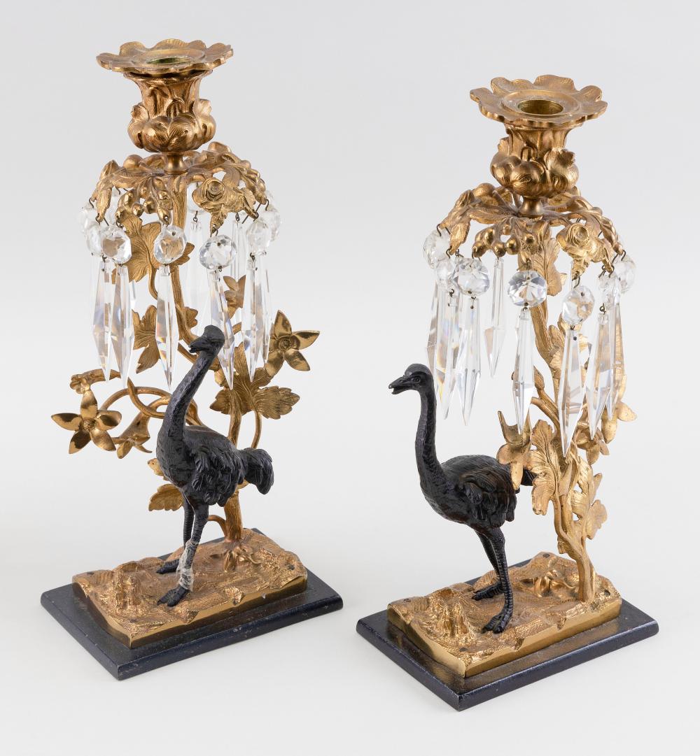 PAIR OF PARCEL GILT-BRONZE