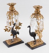 PAIR OF PARCEL GILT-BRONZE OST