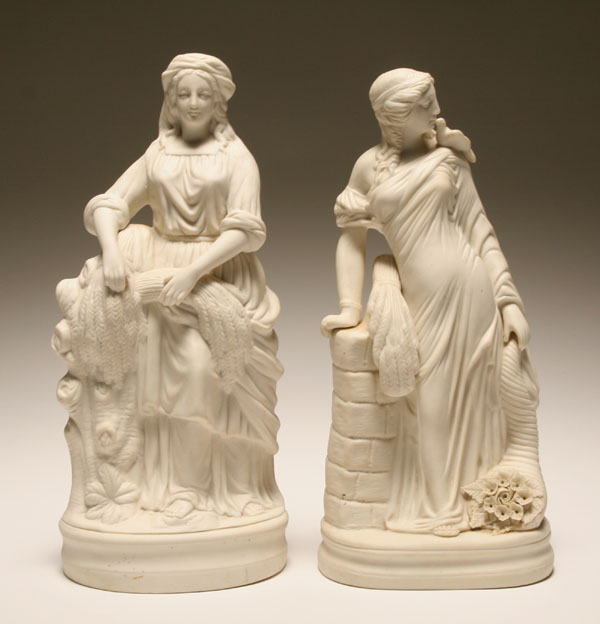 Pair of parian figures