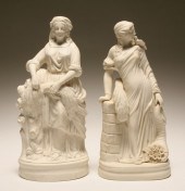 Pair of parian figures represe