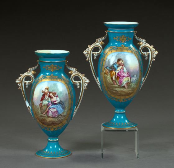 Pair of Paris Bleu Celeste