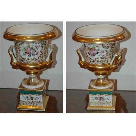 Pair of Paris Floral and Gilt