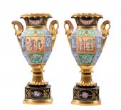 PAIR OF PARIS POLYCHROME AND G