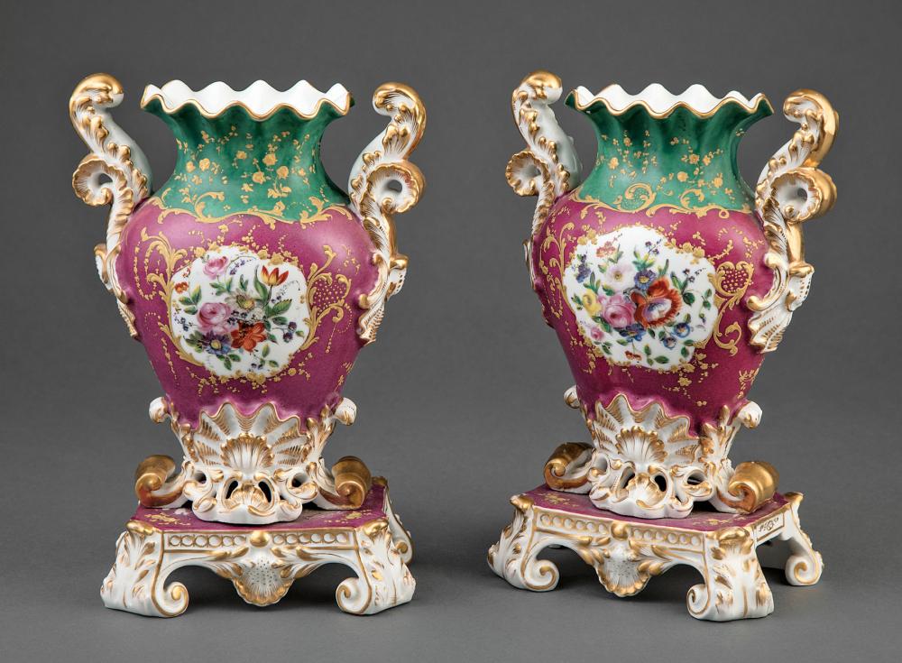 PAIR OF PARIS POLYCHROME AND GILT