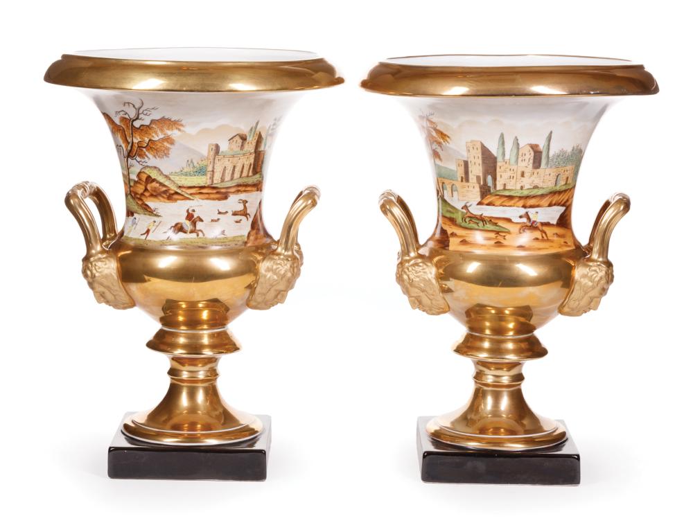 PAIR OF PARIS PORCELAIN CAMPAGNA