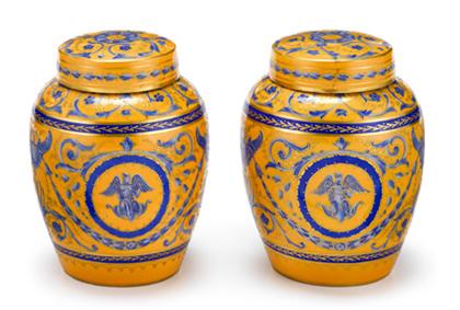 Pair of Paris porcelain covered