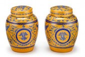 Pair of Paris porcelain covere