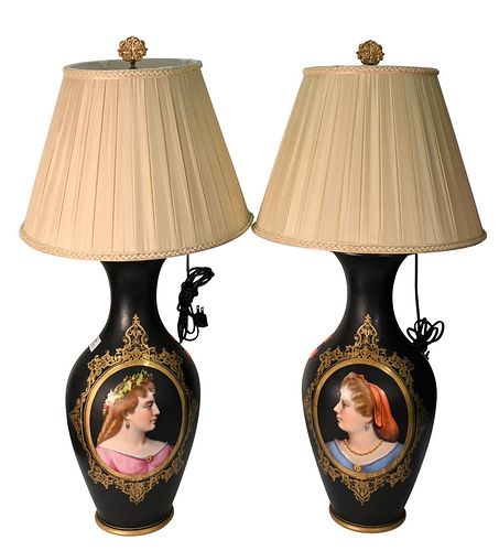 PAIR OF PARIS PORCELAIN PORTRAIT
