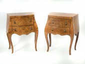 PAIR OF PARQUETRY BOMBE 2 DRAW