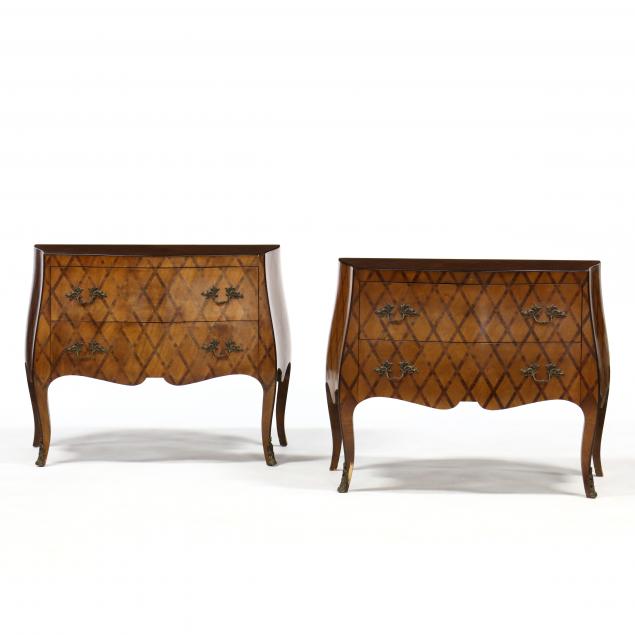 PAIR OF PARQUETRY INLAID DIMINUTIVE