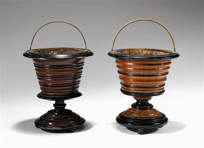 Pair of part ebonized and stained