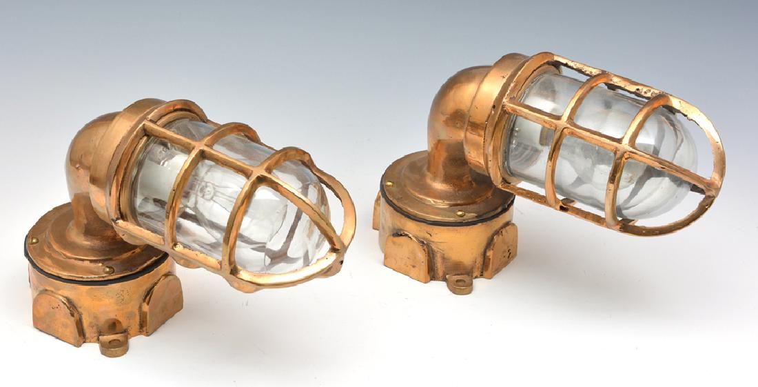 PAIR OF PASSAGEWAY LIGHTS, POLISHED