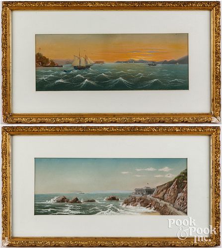 PAIR OF PASTEL SEASCAPES, CA.
