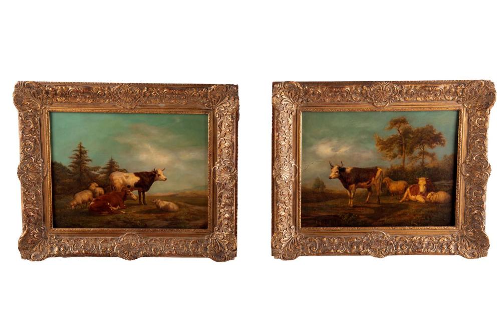 PAIR OF PASTORAL LANDSCAPESoil on