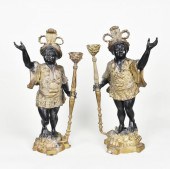 PAIR OF PATINATED BRONZE BLACK