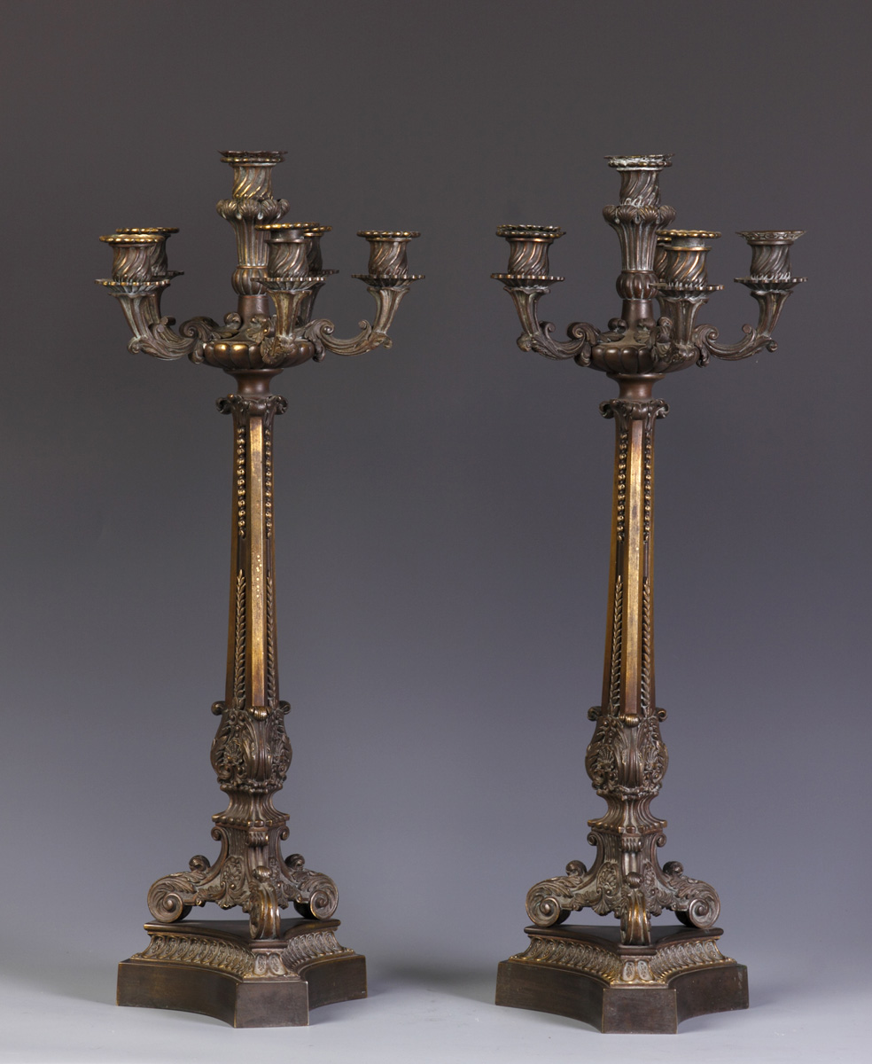 Pair of Patinated Bronze Empire