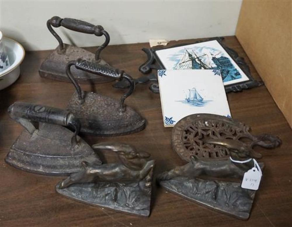 PAIR OF PATINATED IRON GAZELLE
