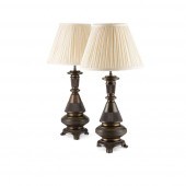 PAIR OF PATINATED METAL AESTHE