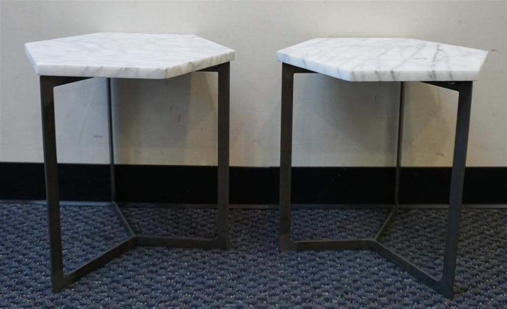 PAIR OF PATINATED METAL AND