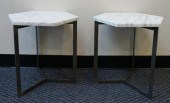 PAIR OF PATINATED METAL AND HE