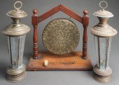PAIR OF PATINATED METAL AND ET