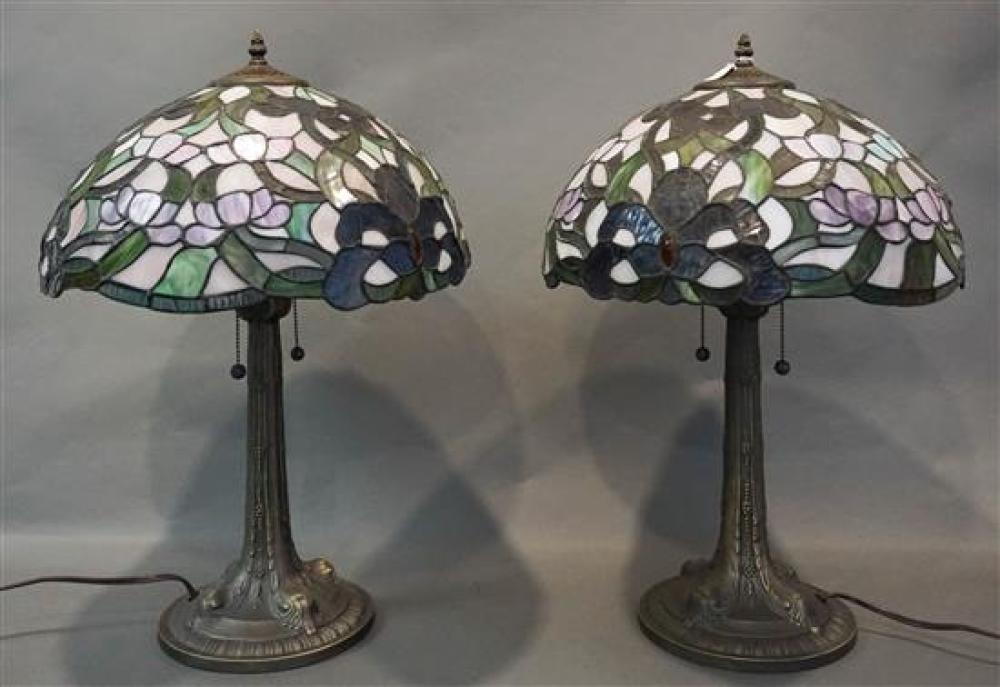 PAIR OF PATINATED METAL BASE